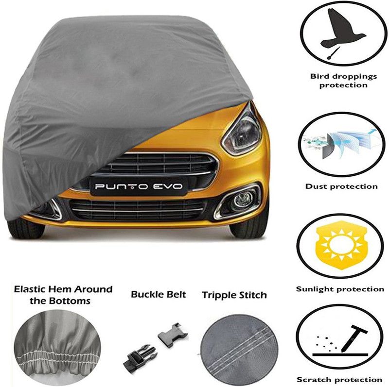DING-DONG Car Cover For Fiat Punto Evo (Without Mirror Pockets)  (Grey)