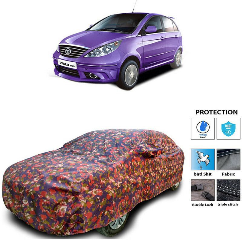 Genipap Car Cover For Tata Vista (With Mirror Pockets)  (Multicolor)