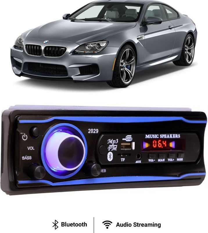 Purpleheart Blue Stereo-999 BLUETOOTH/USB/SD/AUX/FM/MP3 (BLUE & Black)P-068 Car Stereo  (Single Din)