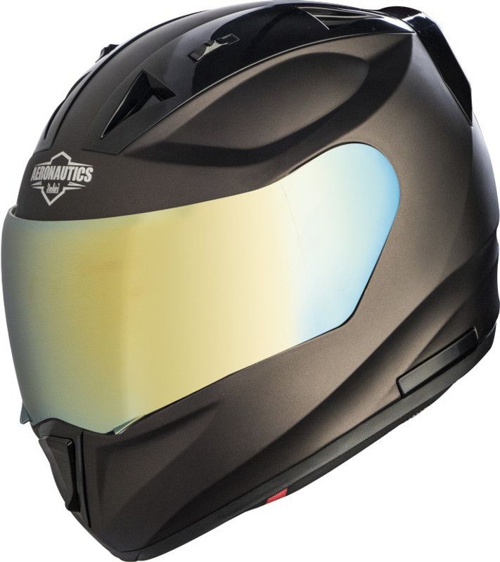 Steelbird SA-1 7Wings Motorbike Helmet  (Matt Royal Brown with Chrome Gold Visor)