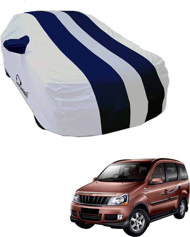 AutoFurnish Car Cover For Mahindra Xylo (With Mirror Pockets)  (White, Blue)