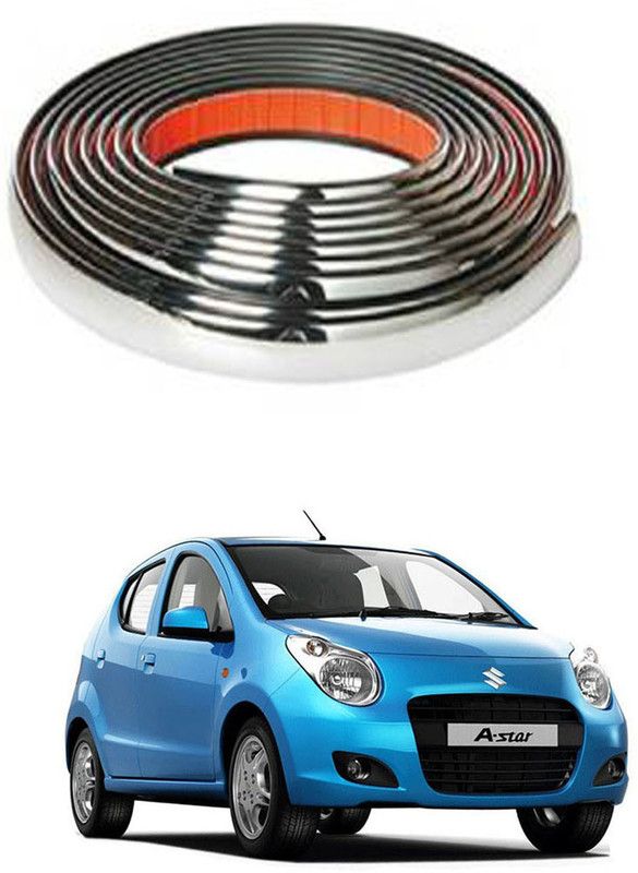 APICAL Styling Chrome Strip Roll Trim Decals Door Sticker Moulding Line 14 Car Beading Roll For Bumper, Grill and Garnish Cover, Window  (10 m)