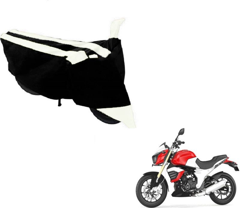 MOCKHE Two Wheeler Cover for Mahindra  (Mojo, Black, White)