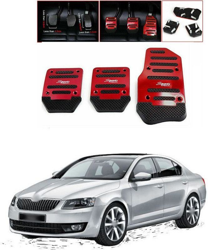 PRTEK CAR 3pcs Nonslip Car Pedal Pads Auto Sports Gas Fuel Petrol Clutch Brake Pad Cover Foot Pedals Rest Plate Kits For MT(Manual Transmission) A203 Car Pedal