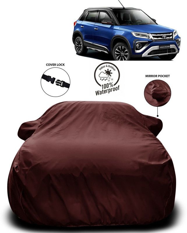 Purpleheart Car Cover For Toyota Land Cruiser (With Mirror Pockets)  (Maroon)