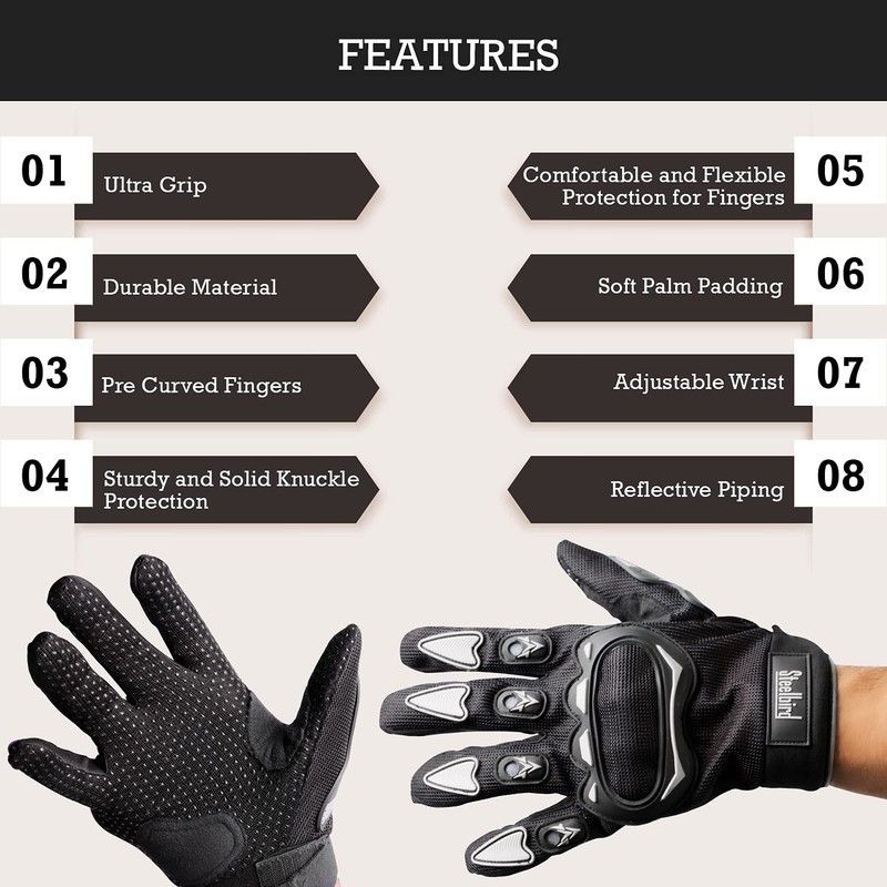 geutejj Racing Equipment Motorcycle Driving Gloves_135 Driving Gloves  (Black)