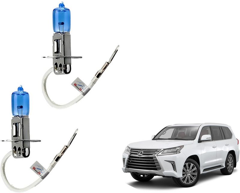 WolkomHome Car H3 halogen headlight Fog lamp bulb 12V - 100W 5000K Cool Blue Ultimate White for Lexus LX Headlight Car Halogen for Lexus (12 V, 100 W)  (LX, Pack of 2)