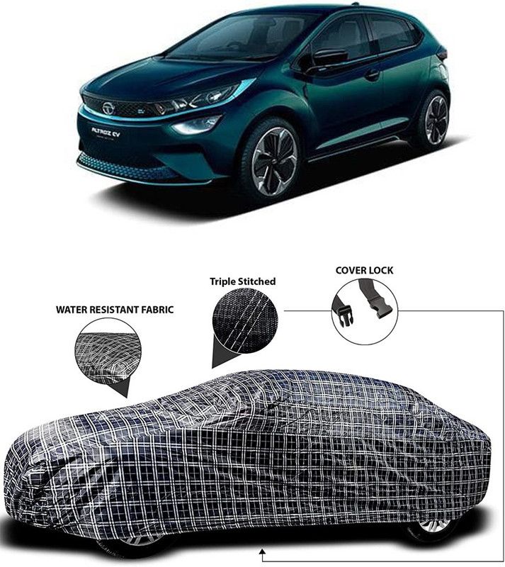 ARN Car Cover For Tata Altroz EV (With Mirror Pockets)  (White, Black)