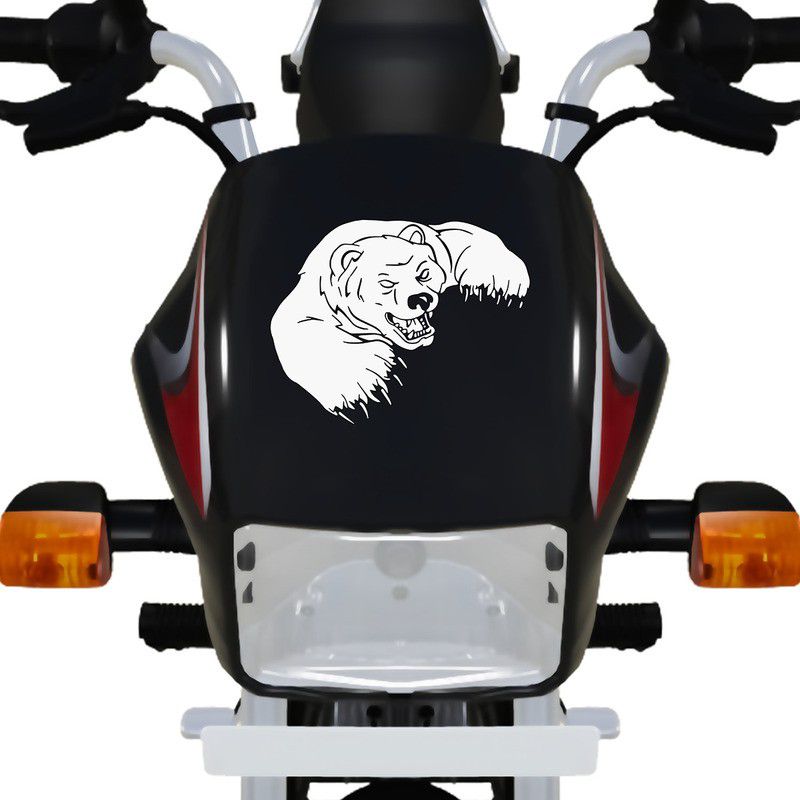 Dikoria Sticker & Decal for Bike  (White)