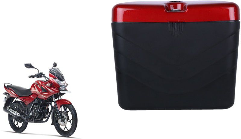AutoVHPR Luggage Box Black, Red Plastic Motorbike Saddlebag