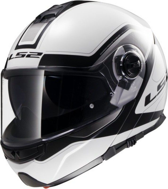 LS2 386 Armory White Black Motorsports Helmet  (White, Black)