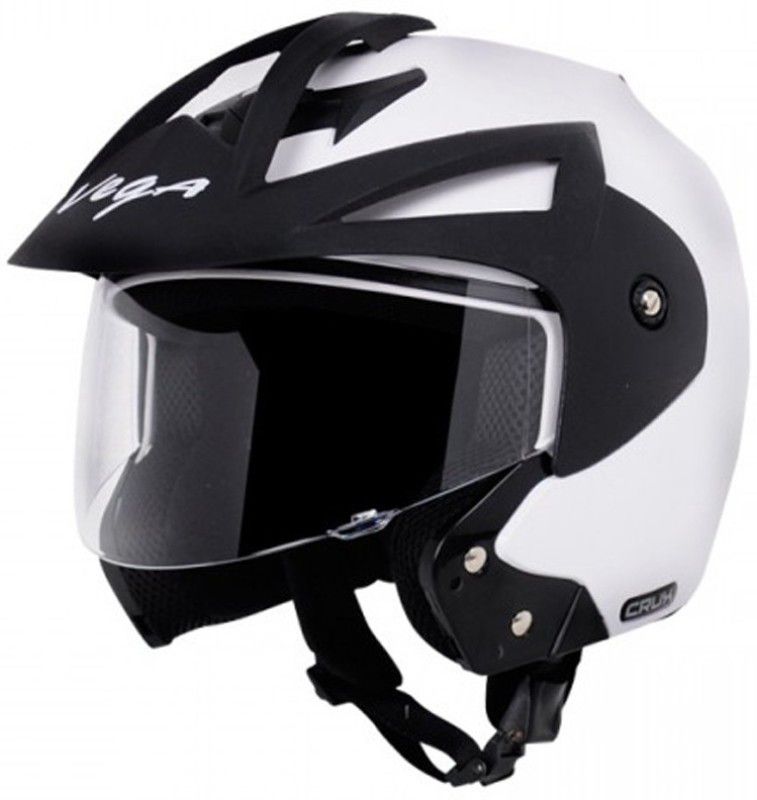VEGA Crux Motorbike Helmet  (White)