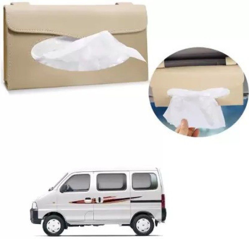 AIRSKY Car Tissue Box Holder (Beige) Sun Visor Napkin Holder for Maruti Suzuki Eeco Vehicle Tissue Dispenser  (Beige)