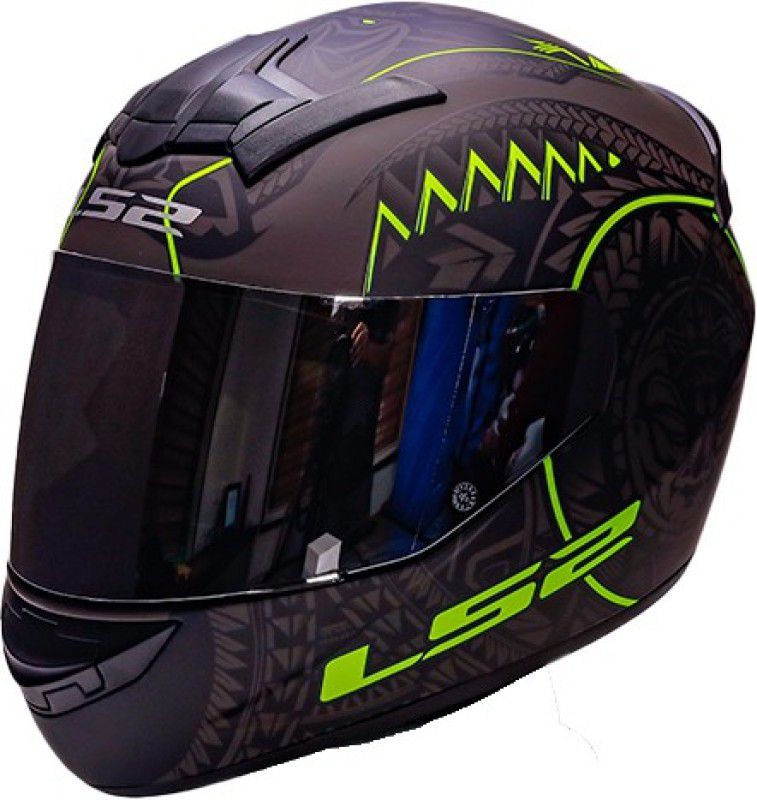 LS2 FF352 Takaroa Motorbike Helmet  (Matt Black, Yellow)