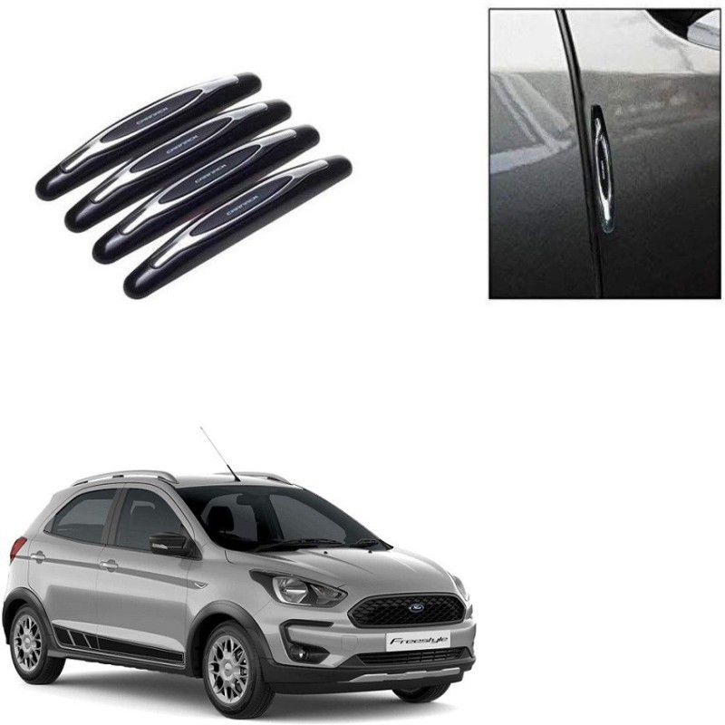 SPREADX Plastic Car Door Guard  (Black, Silver, Pack of 4, Ford, NA)