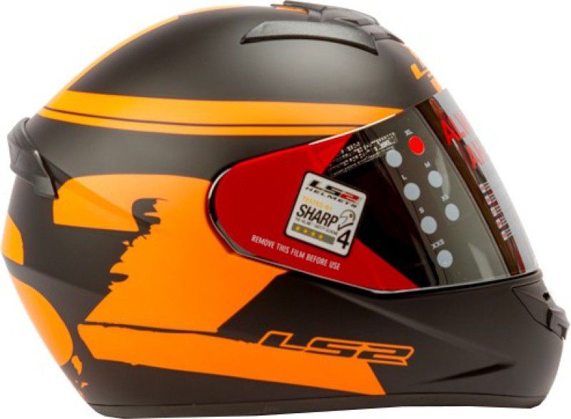LS2 Bulky Motorbike Helmet  (Matt Orange, Black)
