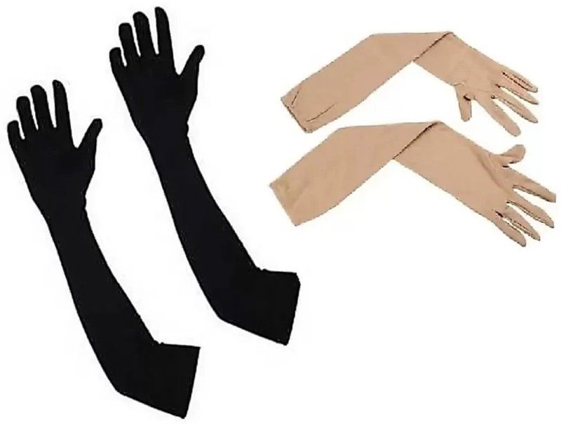 zukunft fashion Cotton Arm Sleeve For Men & Women  (Free, Beige, Black)