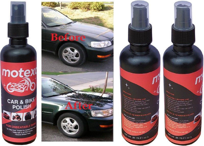 MOTEXO Liquid Car Polish for Leather, Metal Parts, Windscreen, Headlight, Exterior, Dashboard, Chrome Accent, Bumper  (600 ml, Pack of 3)