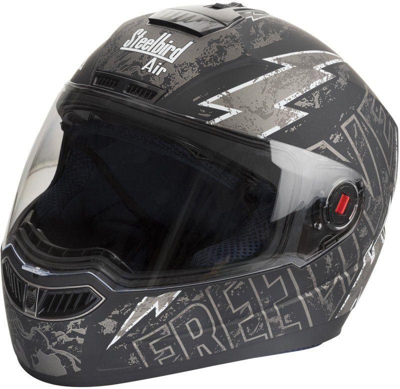 Steelbird SBA-Free Live Matte Black & Grey Motorbike Helmet  (MAT BLACK GREY)
