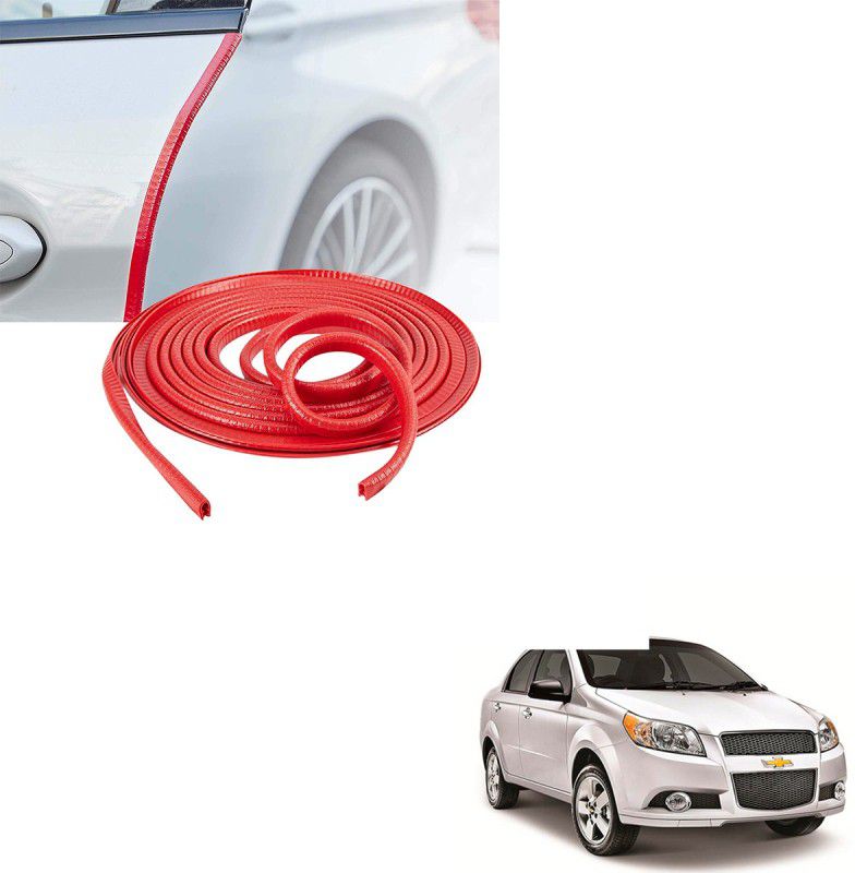 SEMAPHORE Stainless Steel, Plastic Car Door Guard  (Red, Pack of 1, Chevrolet, Aveo)