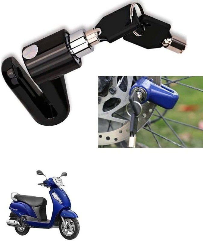 AS TRADERS Motorcycle Disc Brake Lock/Disk Lock Security for Suzuki Access 125 Disc Lock  (Blue, Black, Red)