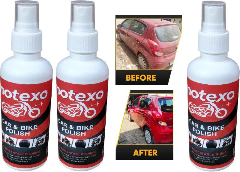 MOTEXO Liquid Car Polish for Chrome Accent, Dashboard, Bumper, Exterior, Headlight, Leather, Metal Parts, Windscreen  (600 ml, Pack of 3)