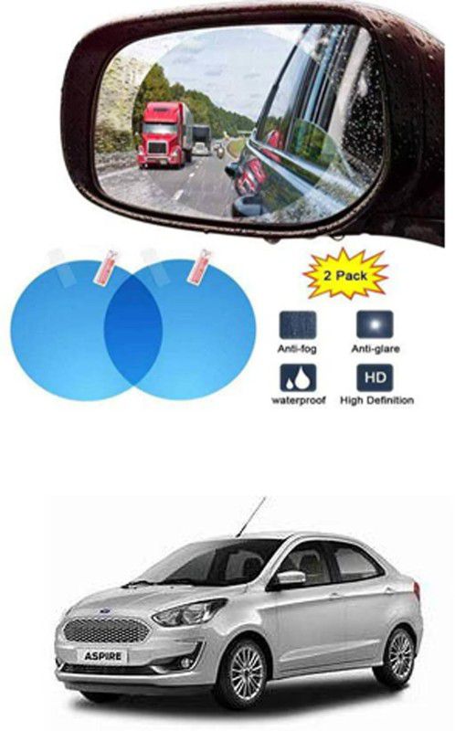 Etradezone Smart Slide Car Rear view Mirror Waterproof Membrane Anti-Fog Anti-Glare Film Sticker Rain Shield Accessories 9 cm For:-Ford Aspire Car Mirror Rain Blocker  (White)