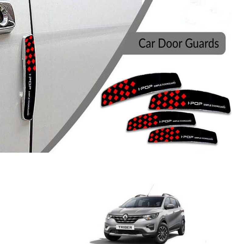 Etradezone Plastic Car Door Guard  (Black, Red, Pack of 4, Renault, NA)