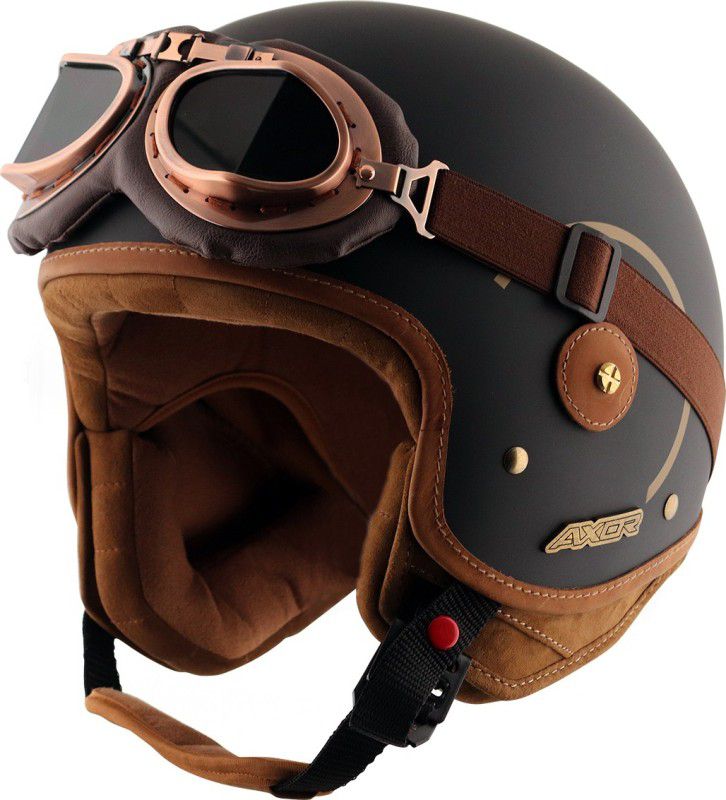 Axor Che Ruin Motorbike Helmet  (Dull Black Gold)