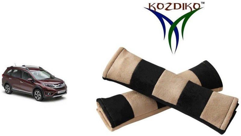 KOZDIKO Seat Belt Cushion Pillow Beige Black 2 pcs For Honda BRV Seat Belt Buckle  (Pack of 2)