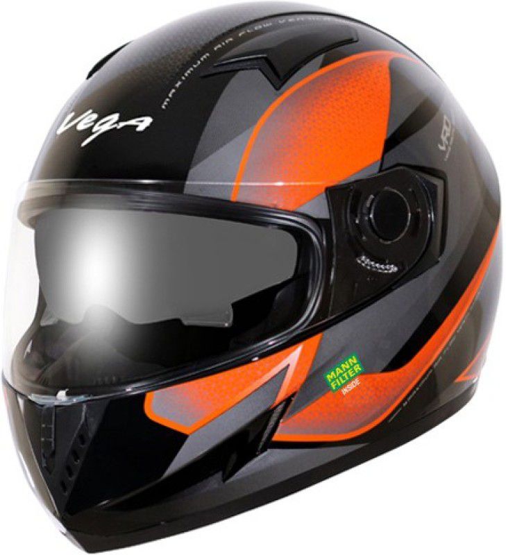 VEGA Cara D/V Attitude With Filter Motorbike Helmet  (Black Orange)