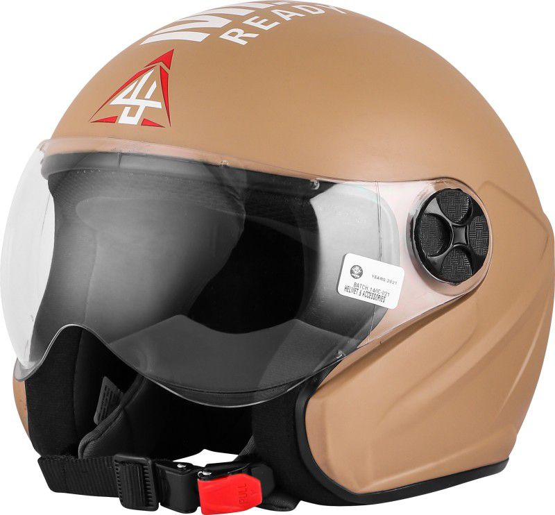 4U SUPREME Icon Jet Half Face ISI Marked High Material with Unbreakable Visor Motorbike Helmet  (Cream)