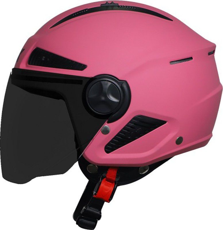 Steelbird Boxx Open Face Helmet, ISI Certified Helmet in Matt Dark Pink with Visor Motorbike Helmet  (Dark Pink)