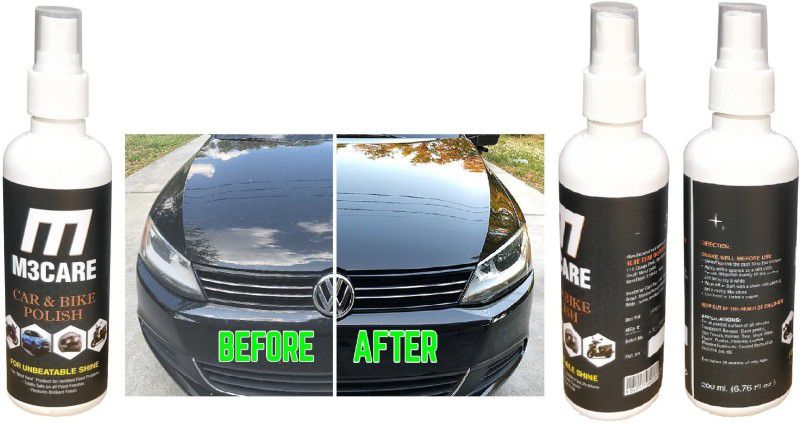 M3CARE Liquid Car Polish for Windscreen, Metal Parts, Leather, Headlight, Dashboard, Bumper, Chrome Accent, Exterior  (600 ml, Pack of 3)