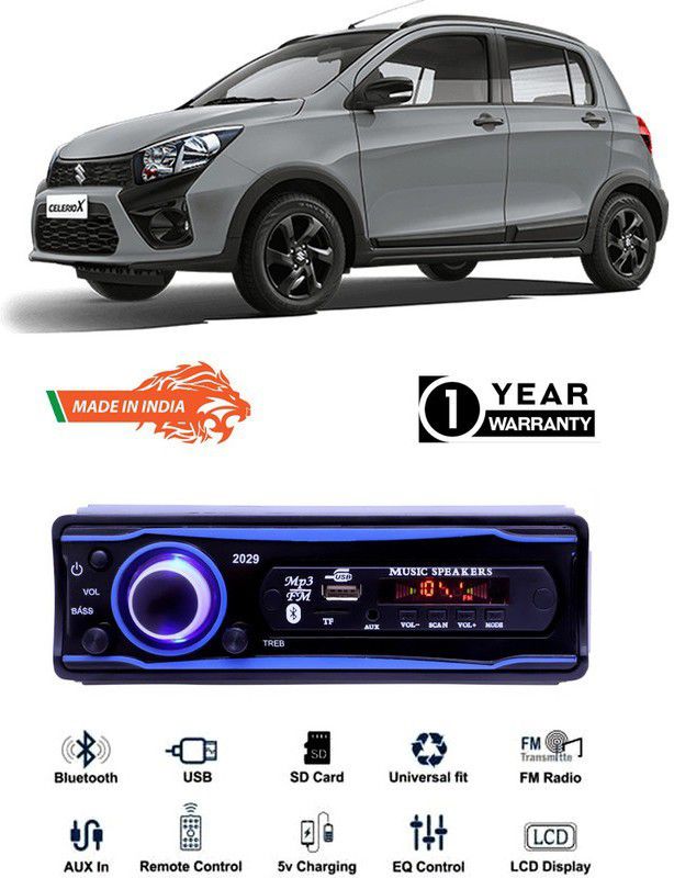 Genipap Blue 2029 USB/AUX/SD/BLUETOOTH/FM/MP3 BOOM MASTER STANDARD- GP317 Car Stereo  (Single Din)