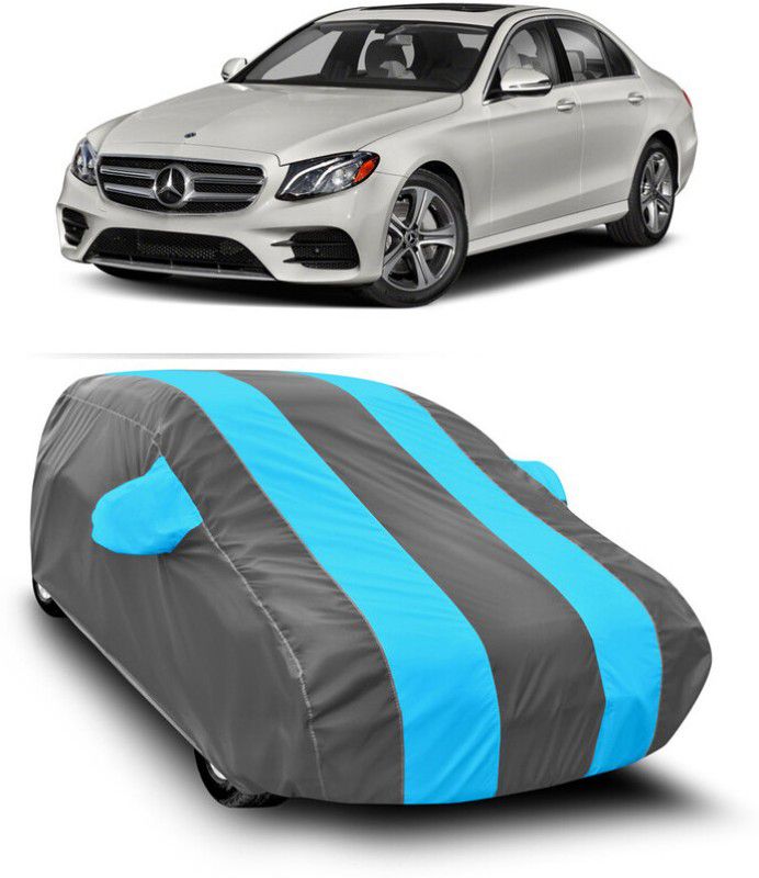 AutoTiger Car Cover For Mercedes Benz E350 (With Mirror Pockets)  (Grey, Blue)