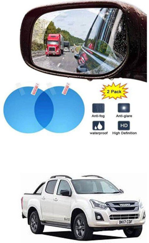 Etradezone Smart Slide Car Rear view Mirror Waterproof Membrane Anti-Fog Anti-Glare Film Sticker Rain Shield Accessories 9 cm For:-Isuzu DMAX Car Mirror Rain Blocker  (White)