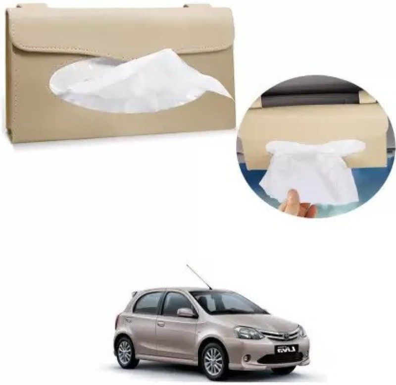 AIRSKY Car Tissue Box Holder (Beige) Sun Visor Napkin Holder for Toyota Etios Liva Vehicle Tissue Dispenser  (Beige)