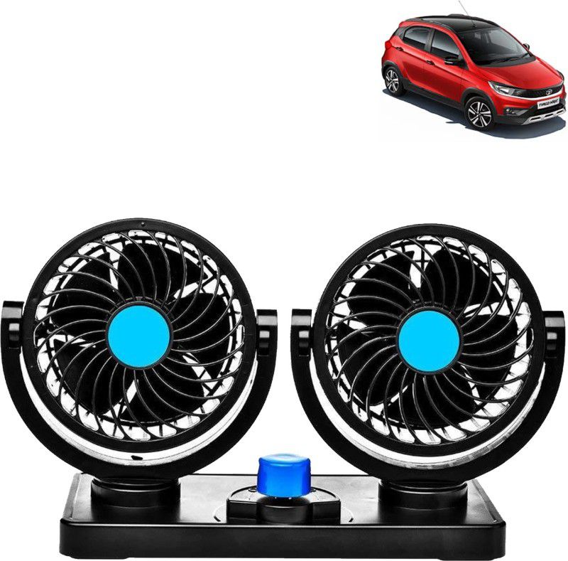 Rhtdm Car Fan 12V 360 Degree Rotatable Dual Head Auto Cooling Air Fan for Tiago NRG Car Interior Fan  (12 V)
