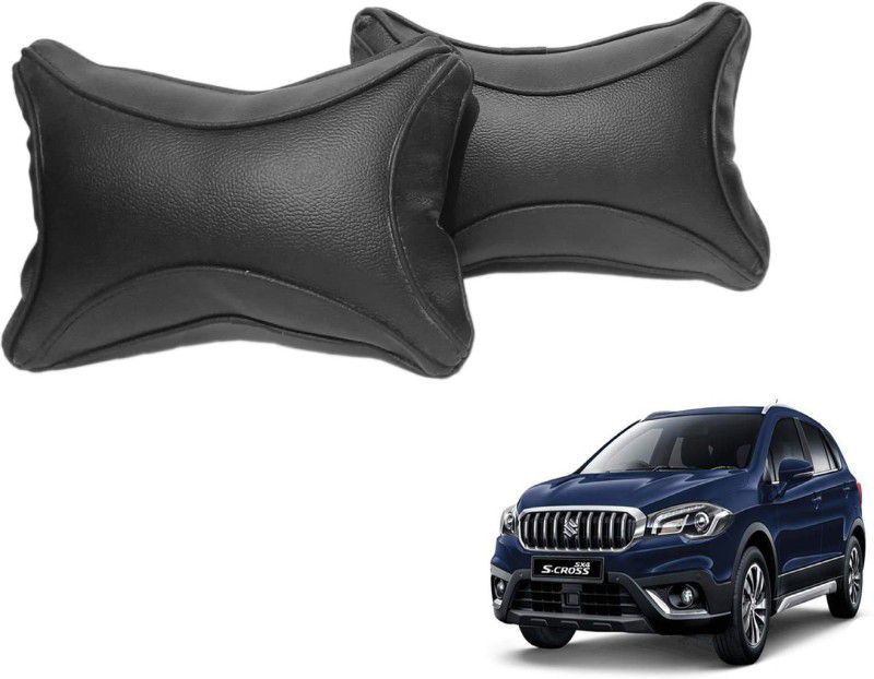 DING-DONG Black Leatherite Car Pillow Cushion for Maruti Suzuki  (Rectangular, Pack of 2)