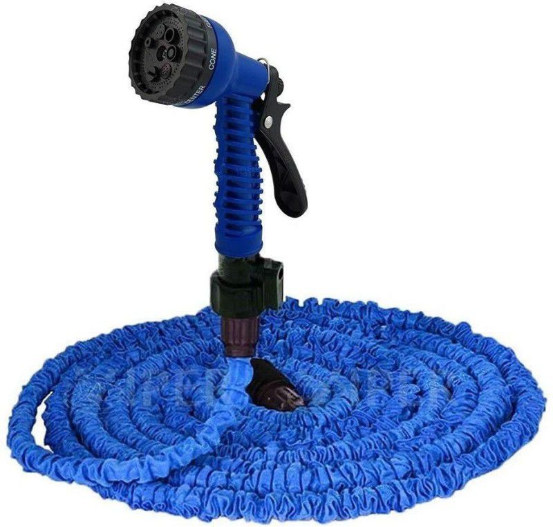 ATOOZED Magic Flexible Water Hose 50 Ft / 15 M EU Hose Plastic Hoses Pipe with Spray Gun to Watering Washing Cars (Blue) Spray Gun
