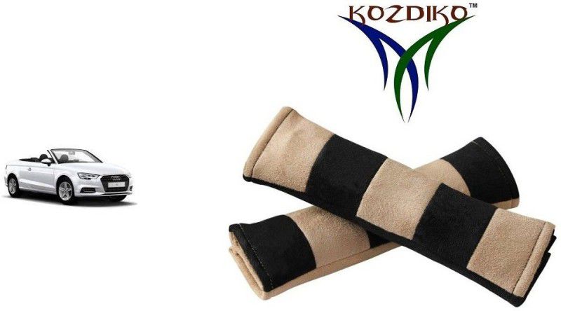 KOZDIKO Seat Belt Cushion Pillow Beige Black 2 pcs For Audi A3 Cabriolet Seat Belt Buckle  (Pack of 2)