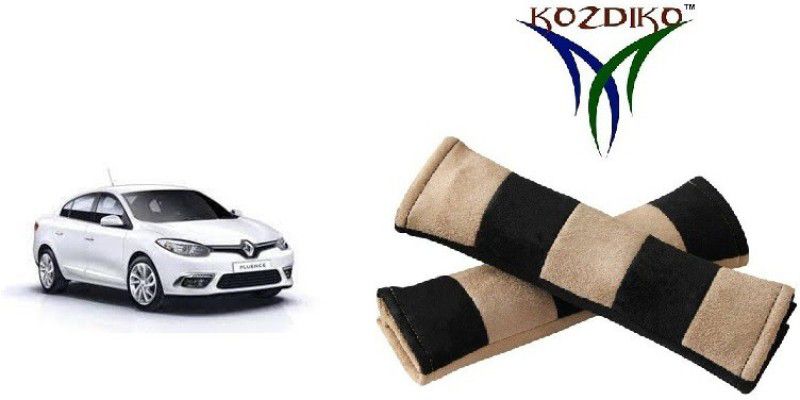 KOZDIKO Seat Belt Cushion Pillow Beige Black 2 pcs For Renault Fluence Seat Belt Buckle  (Pack of 2)