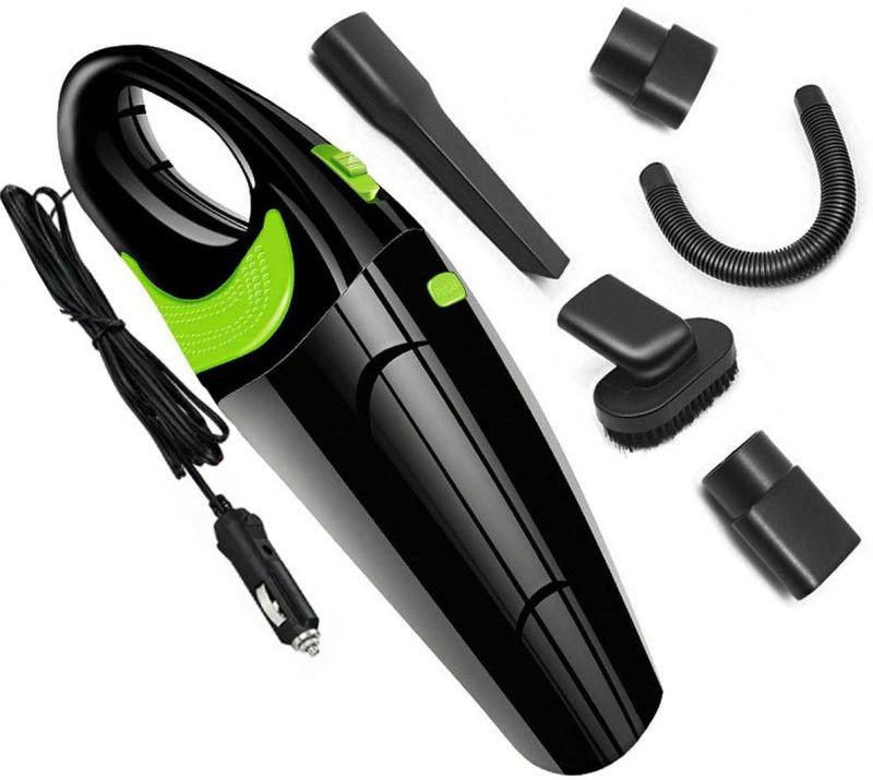 Sasimo Portable Ultra Car Vacuum Cleaner Powerful Suction with Anti-Bacterial Cleaning Car Vacuum Cleaner with 2 in 1 Mopping and Vacuum, Anti-Bacterial Cleaning, Reusable Dust Bag  (Black, Green)