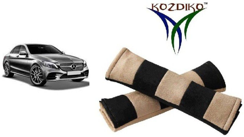 KOZDIKO Seat Belt Cushion Pillow Beige Black 2 pcs-64 Seat Belt Buckle  (Pack of 2)