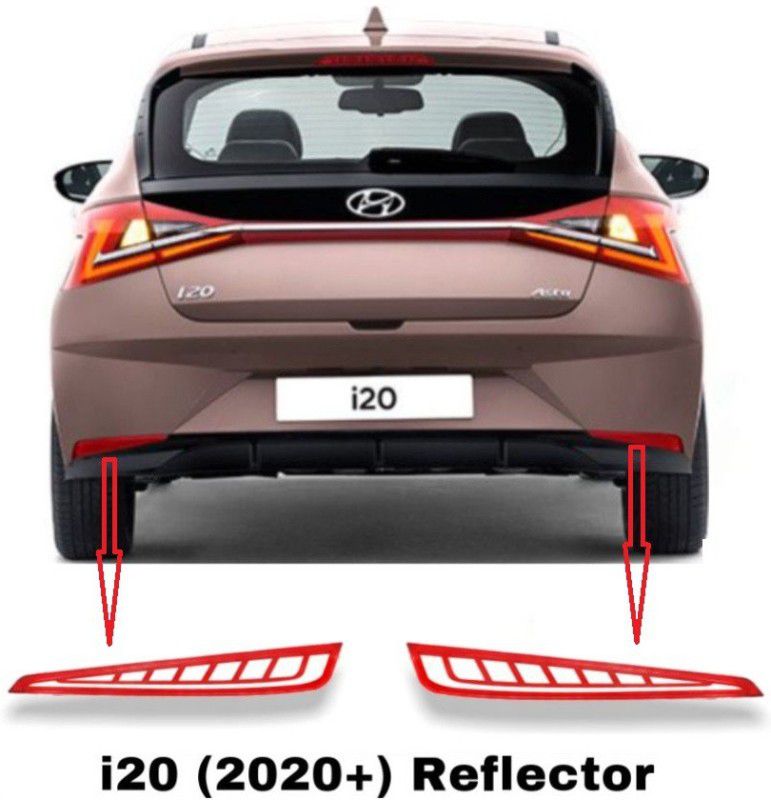 RohanEshop Hyundai i20 (2020+ Model) Matrix 4 Wire Reflector with Running Indicator Type - A Car Reflector Light  (Red)
