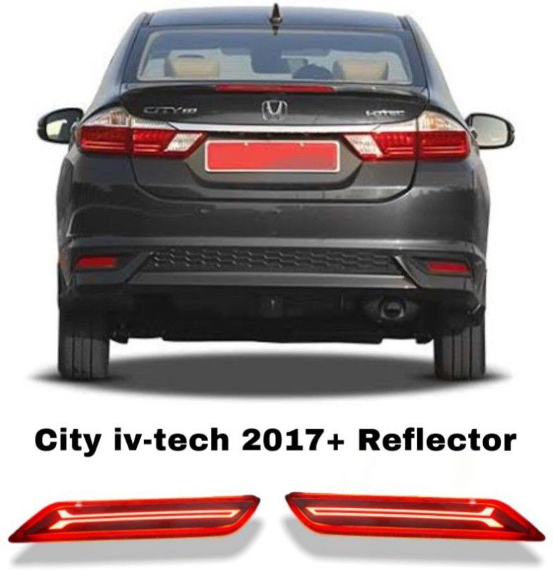 RohanEshop Honda City iv-tech 2017+ Plain 2 Function Rear Bumper Reflector Type - A Car Reflector Light  (Red)