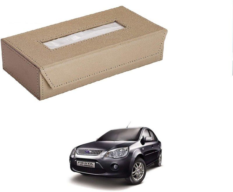 AuTO ADDiCT Car Tissue Box Paper Tissue Holder Beige with 200 Sheets(100 Pulls) For Ford Fiesta Classic Vehicle Tissue Dispenser  (Beige)