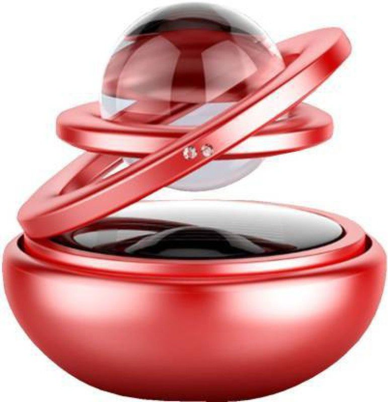 Jetnix Double Ring Solar Car Perfumes Crystal Auto Rotate Car Perfume Air Car Fresheners (Red) Air Purifier