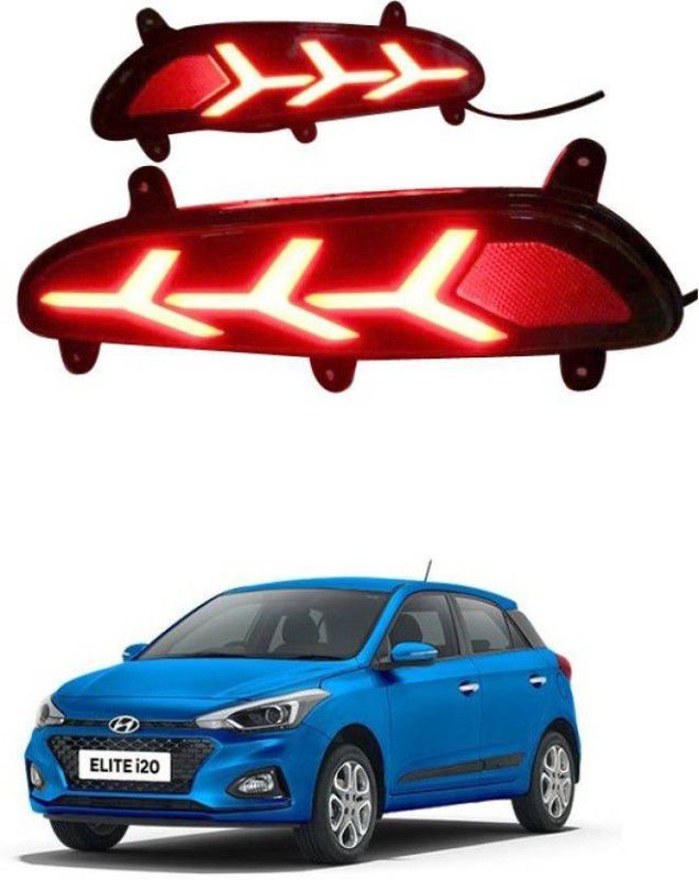PRTEK Car Rear Bumper LED DRL Error Style Car Reflector Light (Red) Car Reflector Light  (Red)